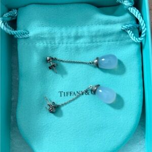 Tiffany & Co. Silver and Blue Teardrop Earrings